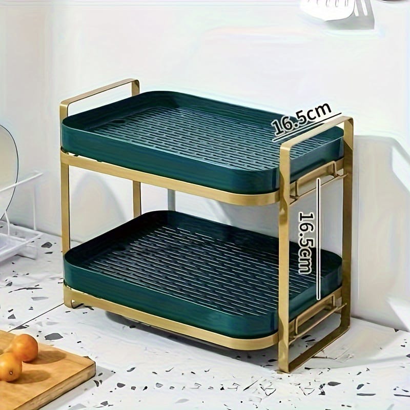 2-Tier Cups & Mugs Drying Rack with Drain Tray – Space-Saving Kitchen Organizer