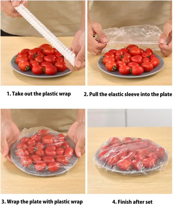 (100 Pcs) Disposable Food Cover Plastic Shopper Bags – Clean, Convenient & Hygienic