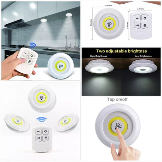 3-Piece Tap LED Light with Remote Control – Easy,  Illumination Anywhere