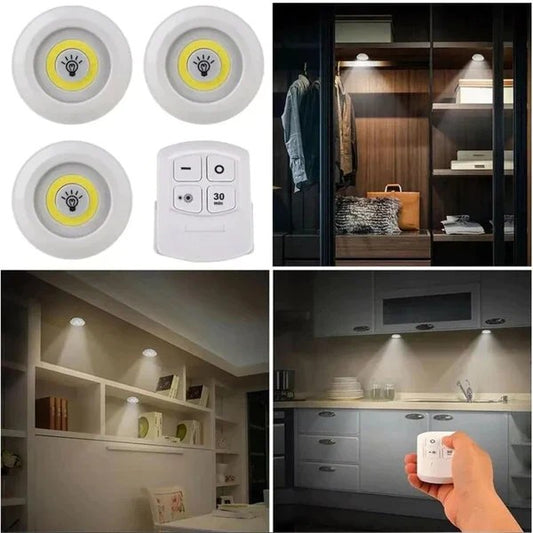 3-Piece Tap LED Light with Remote Control – Easy,  Illumination Anywhere