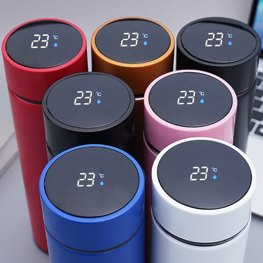 Stainless Steel Water Bottle with LED Temperature Display – Smart, Stylish, and Spill-Proof (500ml)