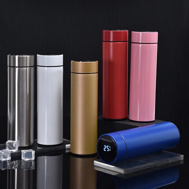 Stainless Steel Water Bottle with LED Temperature Display – Smart, Stylish, and Spill-Proof (500ml)