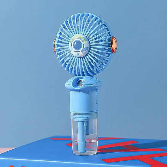 Portable Rechargeable Mini Hand Fan with Mist Spray Humidifier – Stay Cool &amp; Refreshed Anywhere