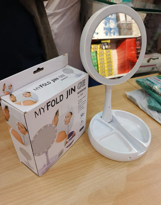 Portable Makeup Mirror with Light & 10X Magnification – Precision Beauty On-the-Go
